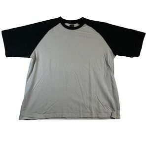 Anchor Blue Mens XL Vintage Raglan T-Shirt Grey Black‎ Colorblock Skater Tee 90s